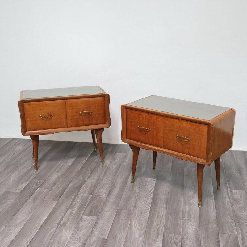 Mid-Century Modern Nightstands in the style of Gio Ponti, 1950s, Set of 2
