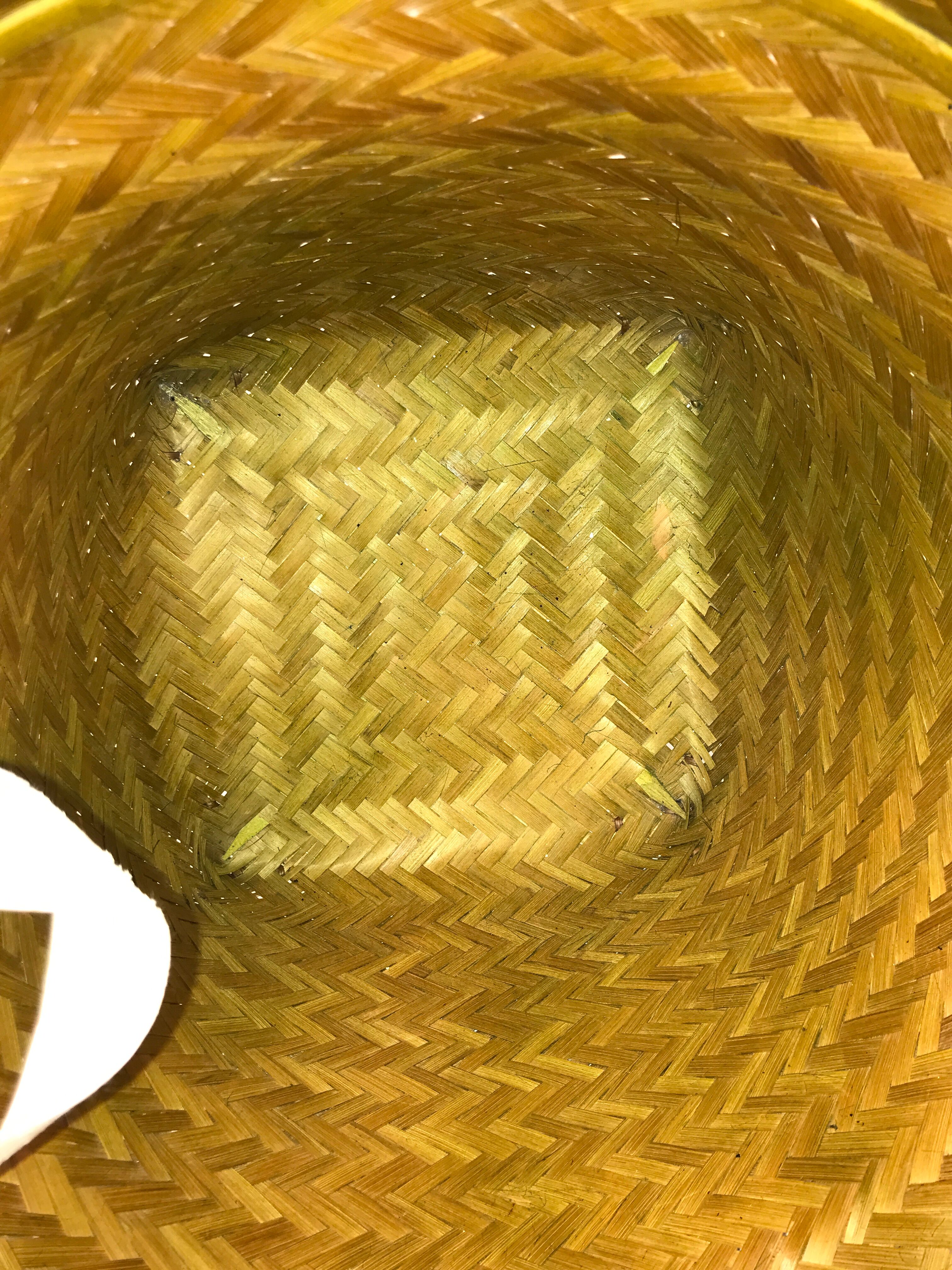 Vintage woven linen basket