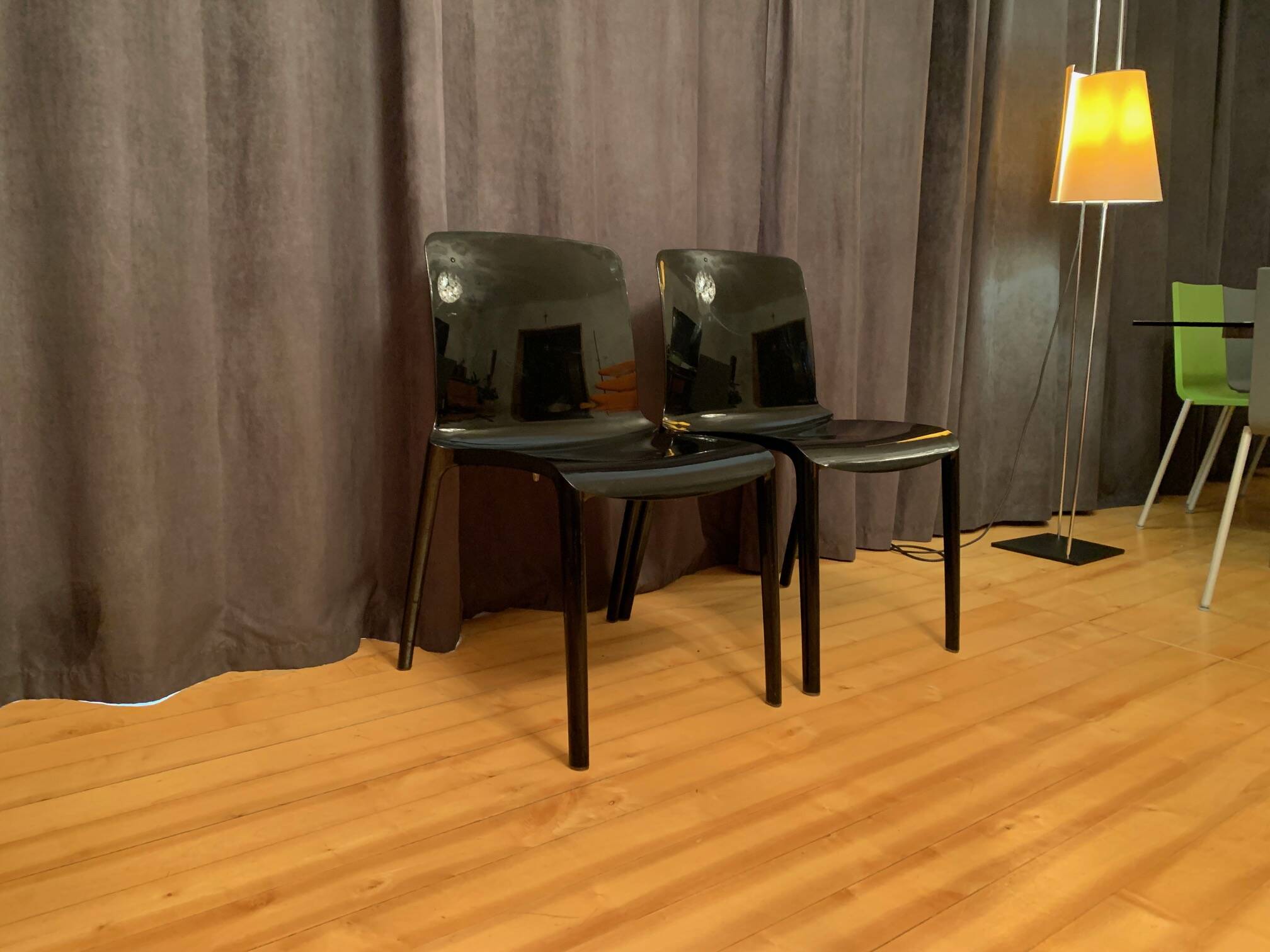 Pair of Tiffany chairs by Marcello Ziliani, Casprini, Italy.