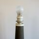 Lampe de bureau vintage en verre gris 1960s