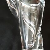 Vase of the crystal factory of Vannes le Châtel - " Verticalized cornucopia " - 70s