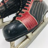 Pair of vintage leather ice skates