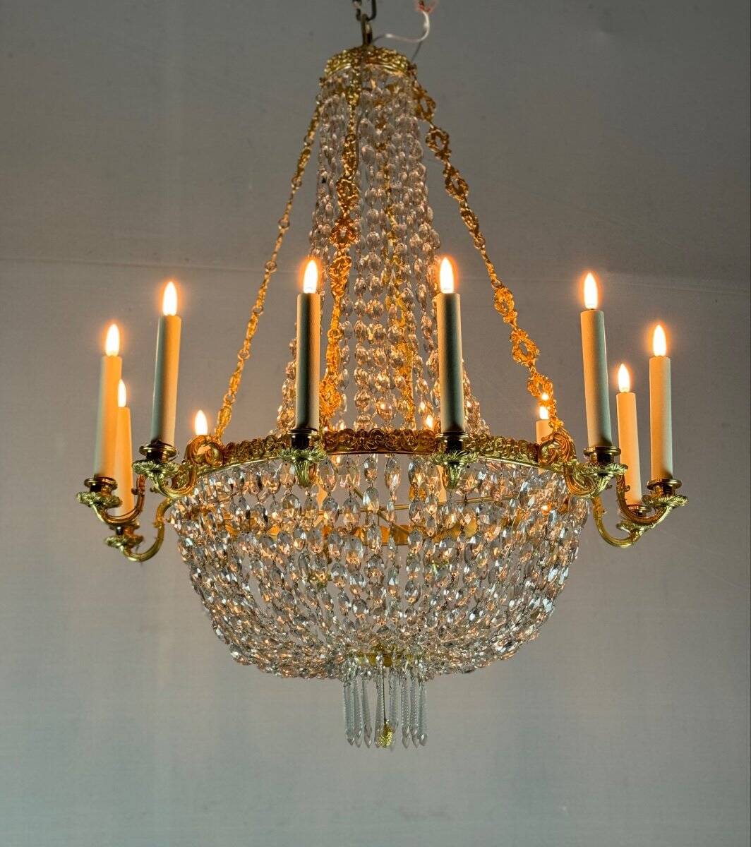 Gilt bronze pearl bag, early 19th century