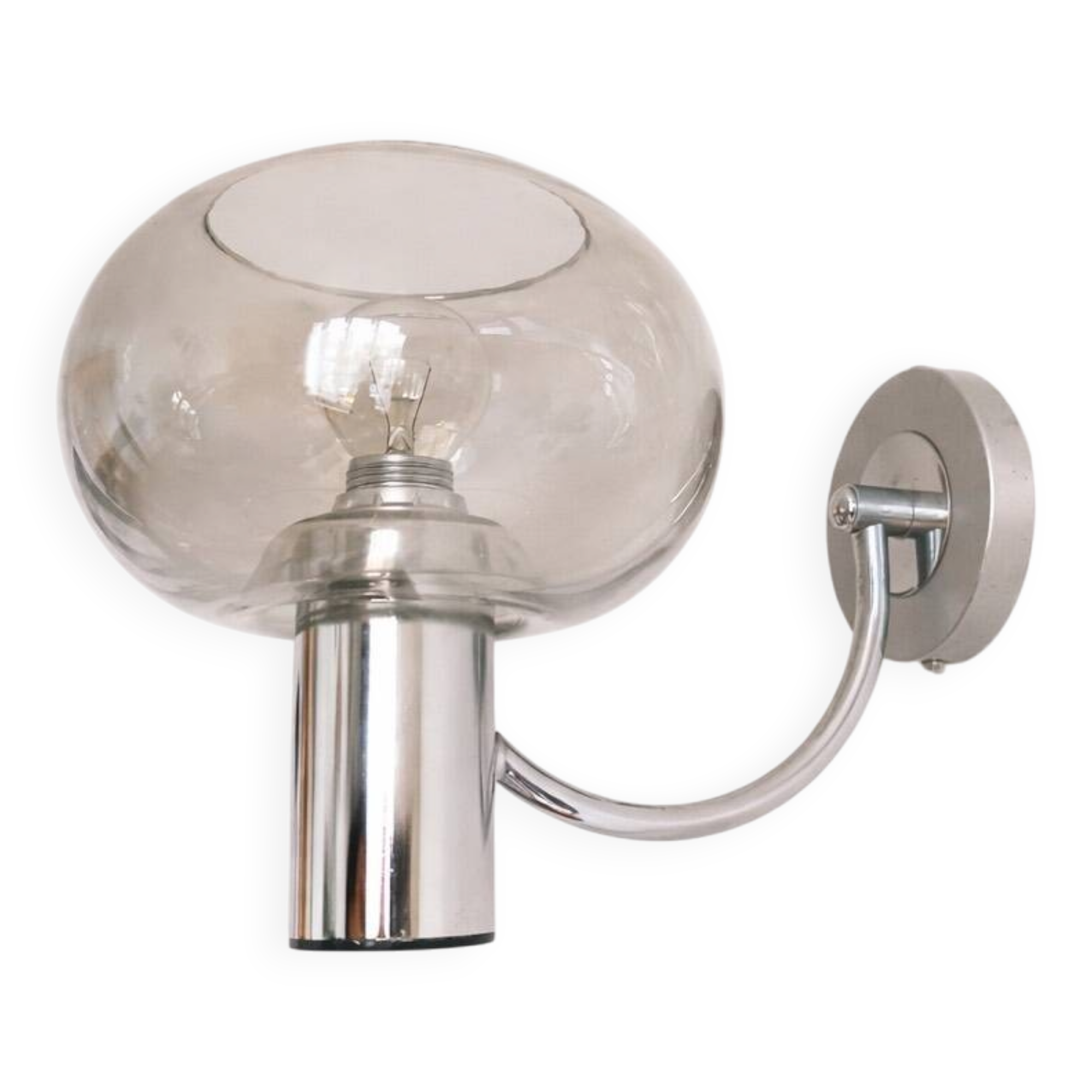 Vintage chrome metal wall light 1970s Sciolari style