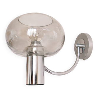 Vintage chrome metal wall light 1970s Sciolari style