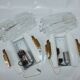 Pair of Wall Sconces Hillebrand Brass Glass Ice Cube Skycraper circa 1970