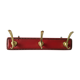 Porte-manteau vintage 1950 skaï et laiton 3 patères