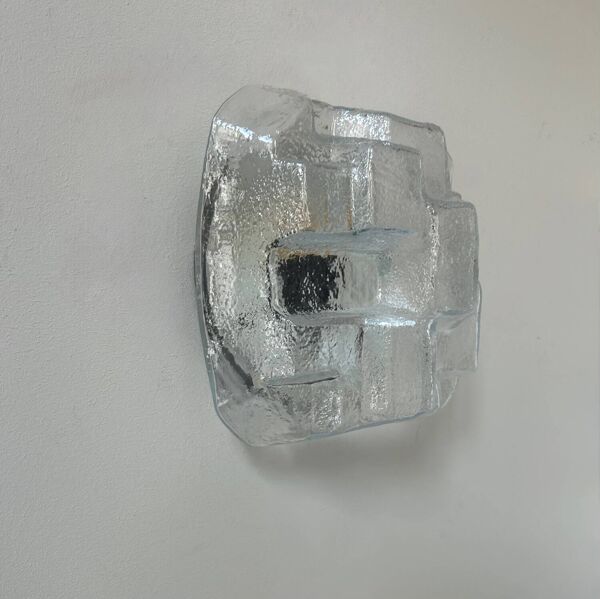 Applique en verre bullé, moulé et pressé, France 1960