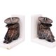 Vintage Onyx and White Marble Bookends, Sombrero Design, Mexico, 1970s