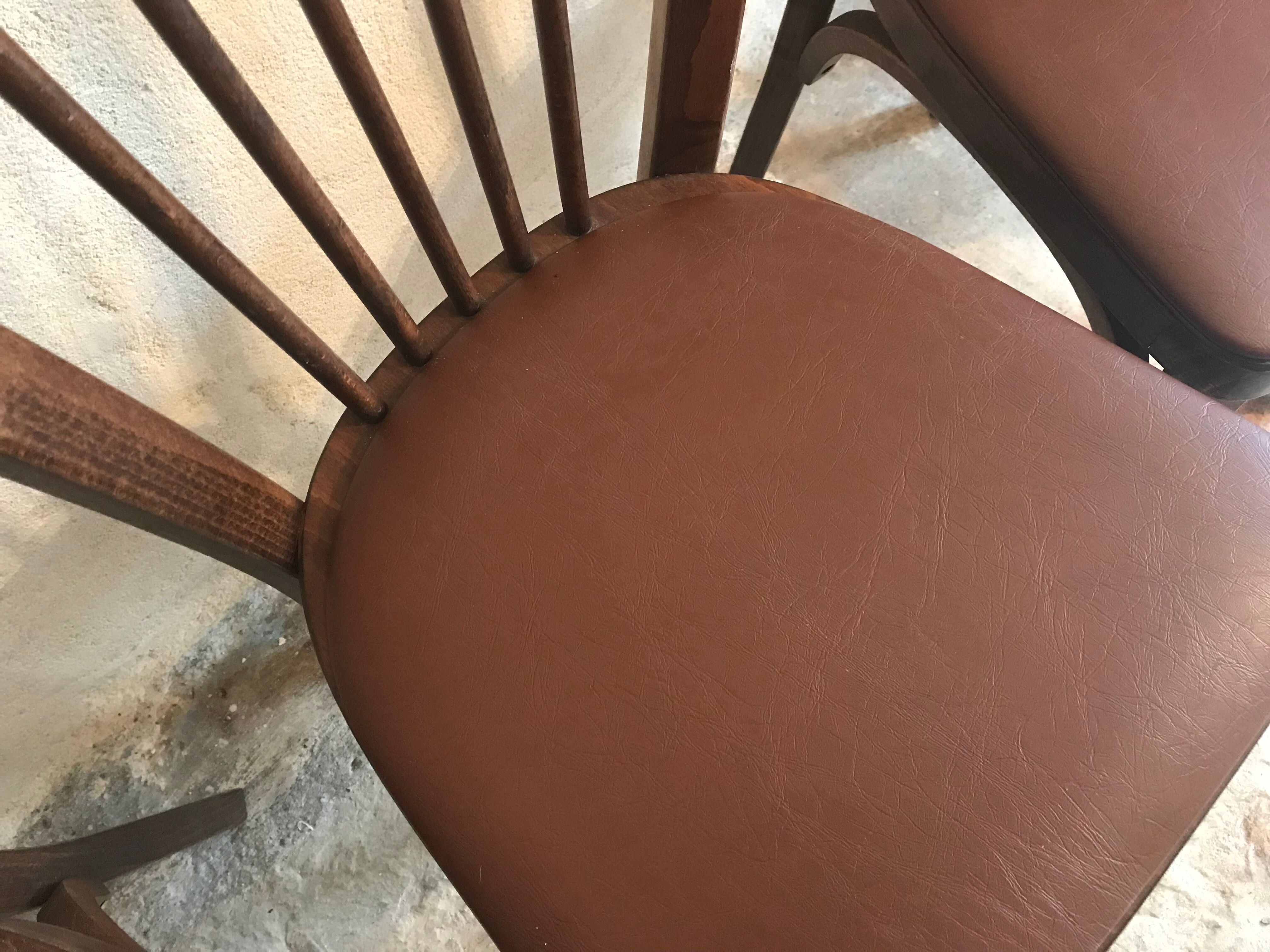 Set of 4 chairs bistrot baumann vintage midcentury