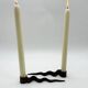 Pair of "Serpentine" candlesticks, modernist, 1970s