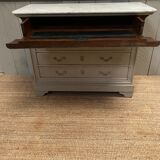 Patinated desk chest of drawers