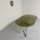 Vintage chrome and smoked glass table, 70s design, Paul Legeard DOM