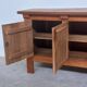 Brutalist solid oak sideboard with hand-forged iron hardware, Belgium, 1970s