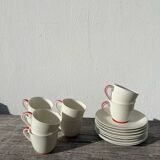 8 Limoges porcelain cups signed Vignaud