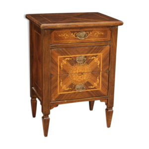 table de chevet incrustée dans le style Louis XVI