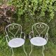 Lot de 2 anciens fauteuils de jardin en fer forgé