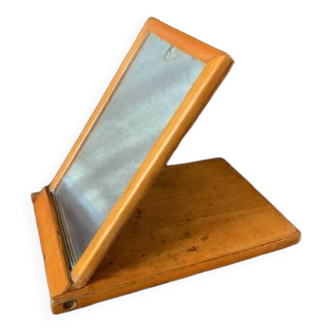 Small travel mirror, old, wooden, folding, 19th century