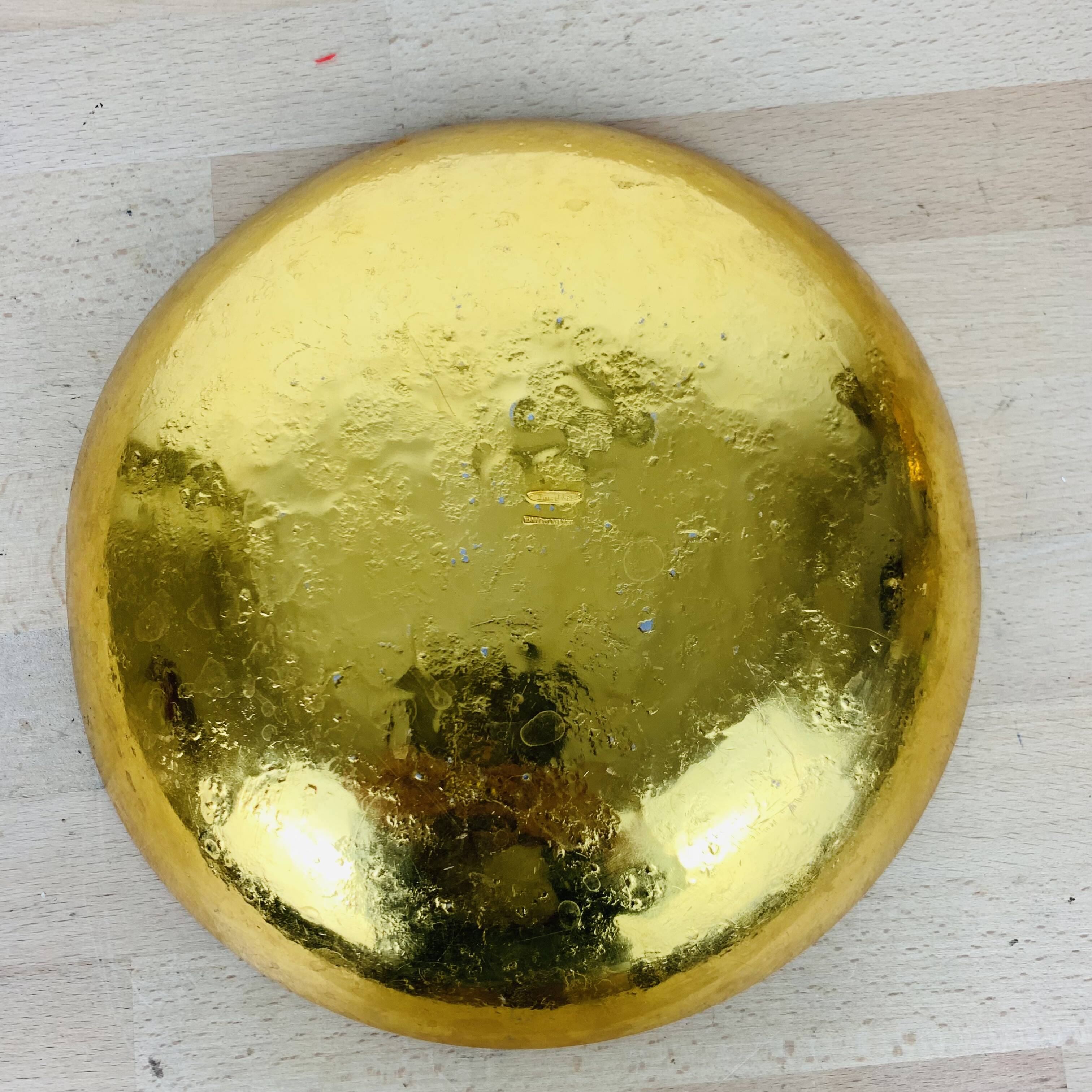 Cup and 8 Inalta France dessert cups in gold metal