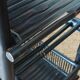 Vintage 50's black lacquered bamboo trolley