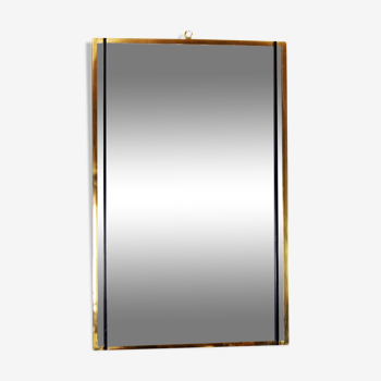 Miroir vintage en laiton, 45x29 cm