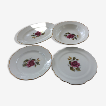 series of four serving dishes of Gien chambord model