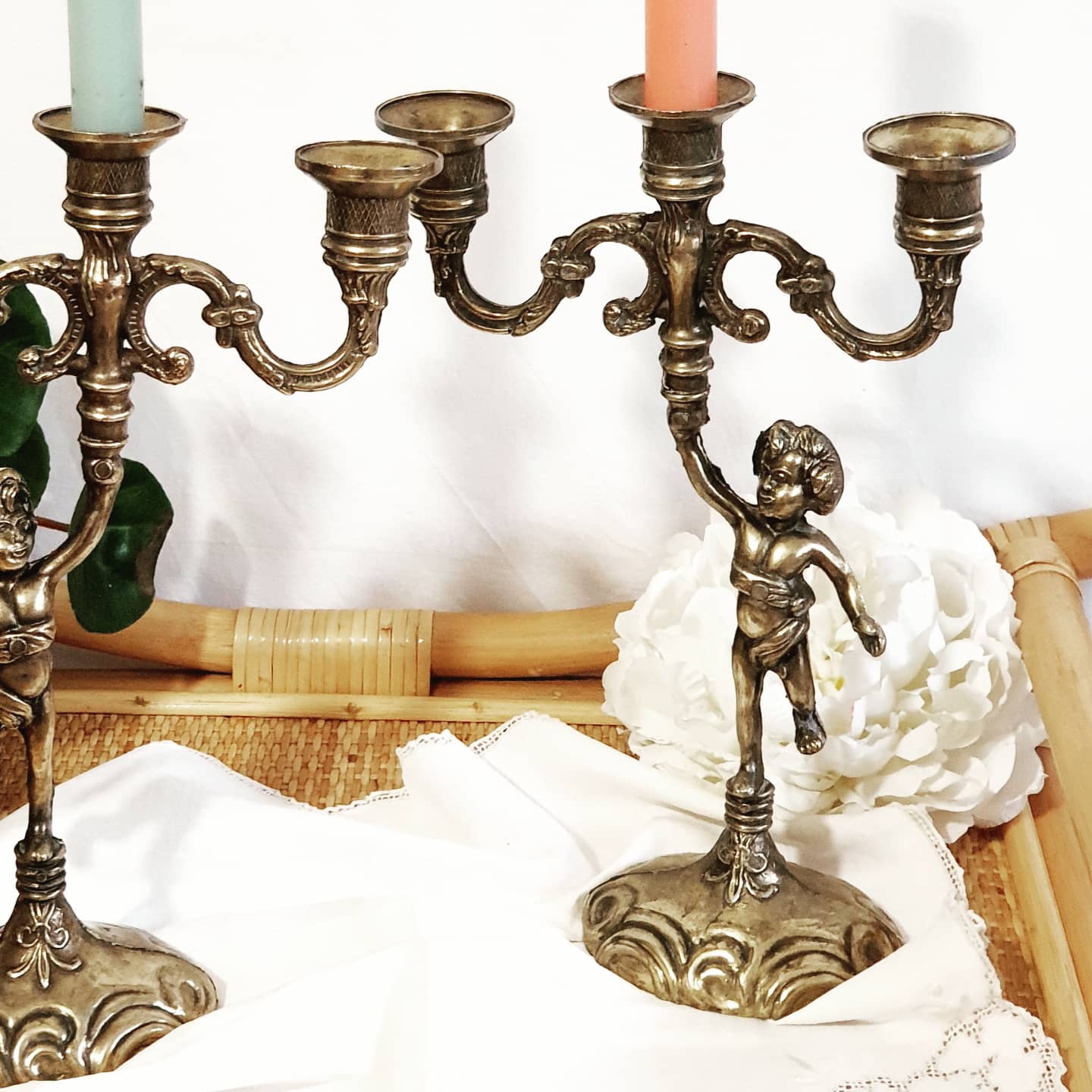 Chandeliers in golden regulated angels