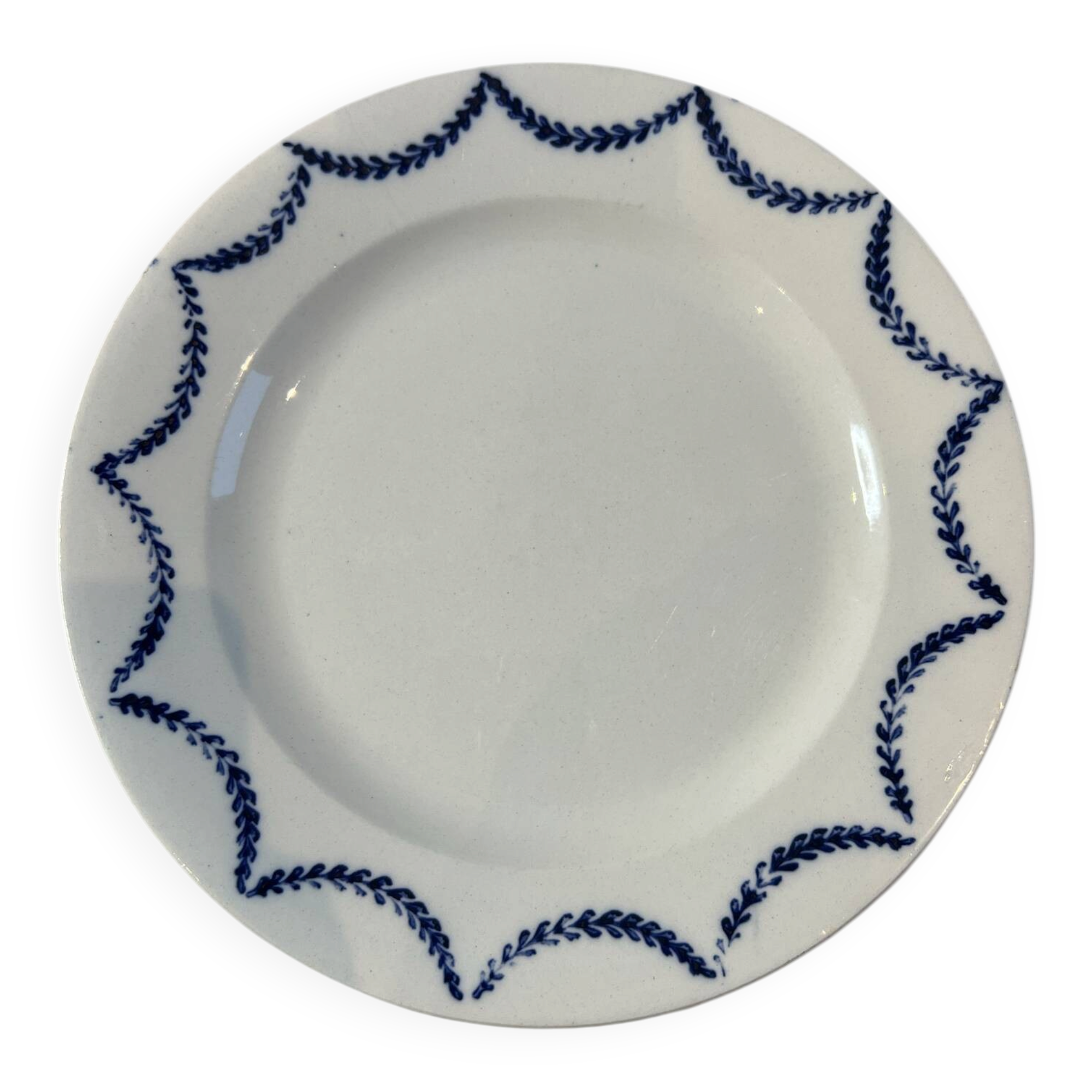 Assiette plate Salins décor bleues 24,5cm
