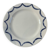 Assiette plate Salins décor bleues 24,5cm
