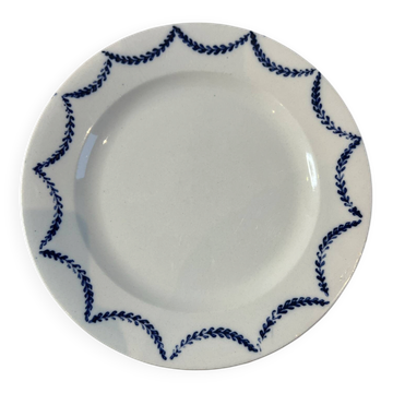Assiette plate Salins décor bleues 24,5cm
