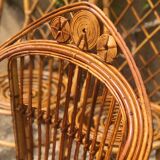 Set of 6 chairs in rattan Louis Sognot 1960