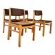 Lot de 4 chaises vintage en velours épais
