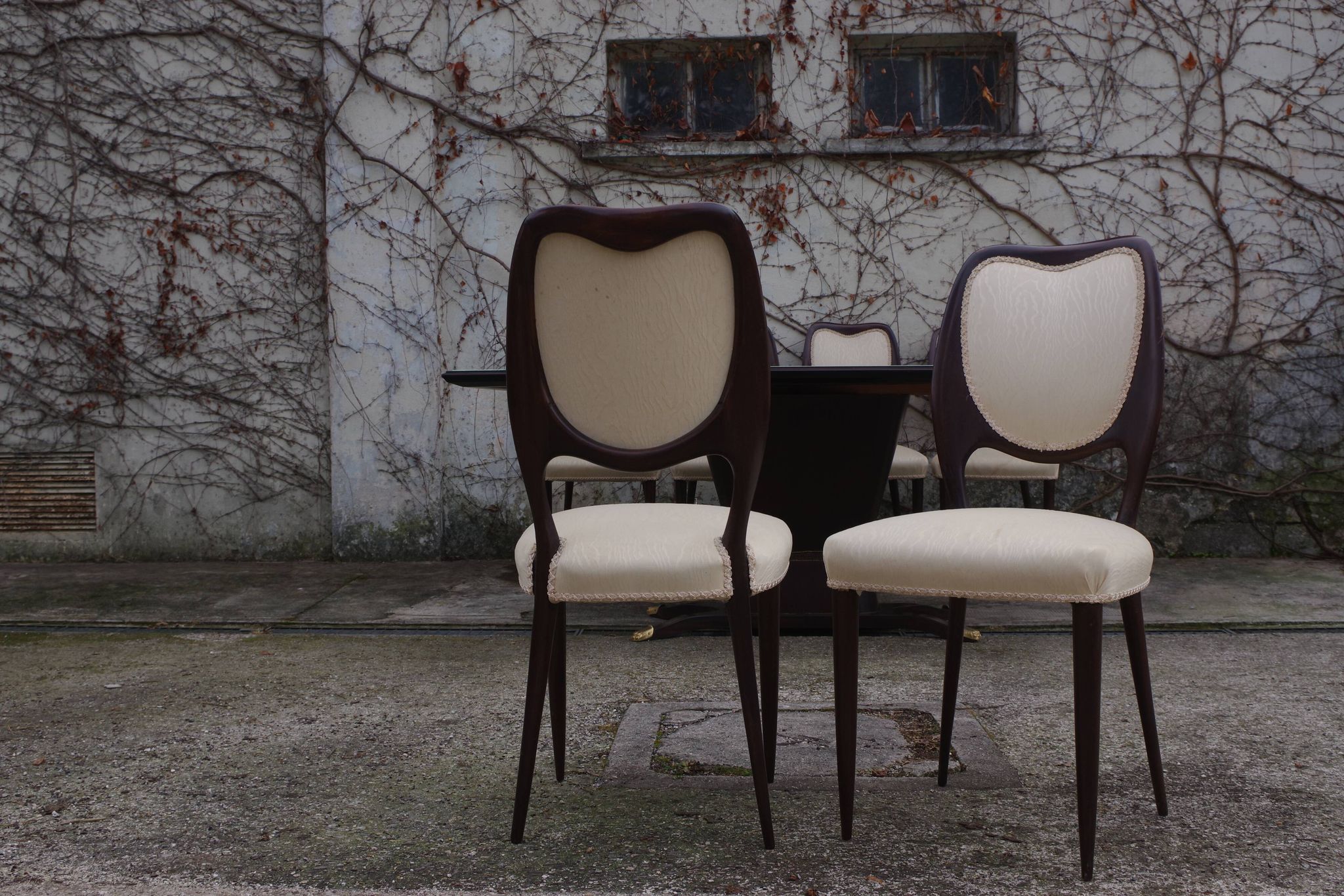 Dining Room Table and Mahogany Chairs by Fratelli Rigamonti, 1950s, Set of 7