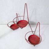Set of vintage wire metal planters