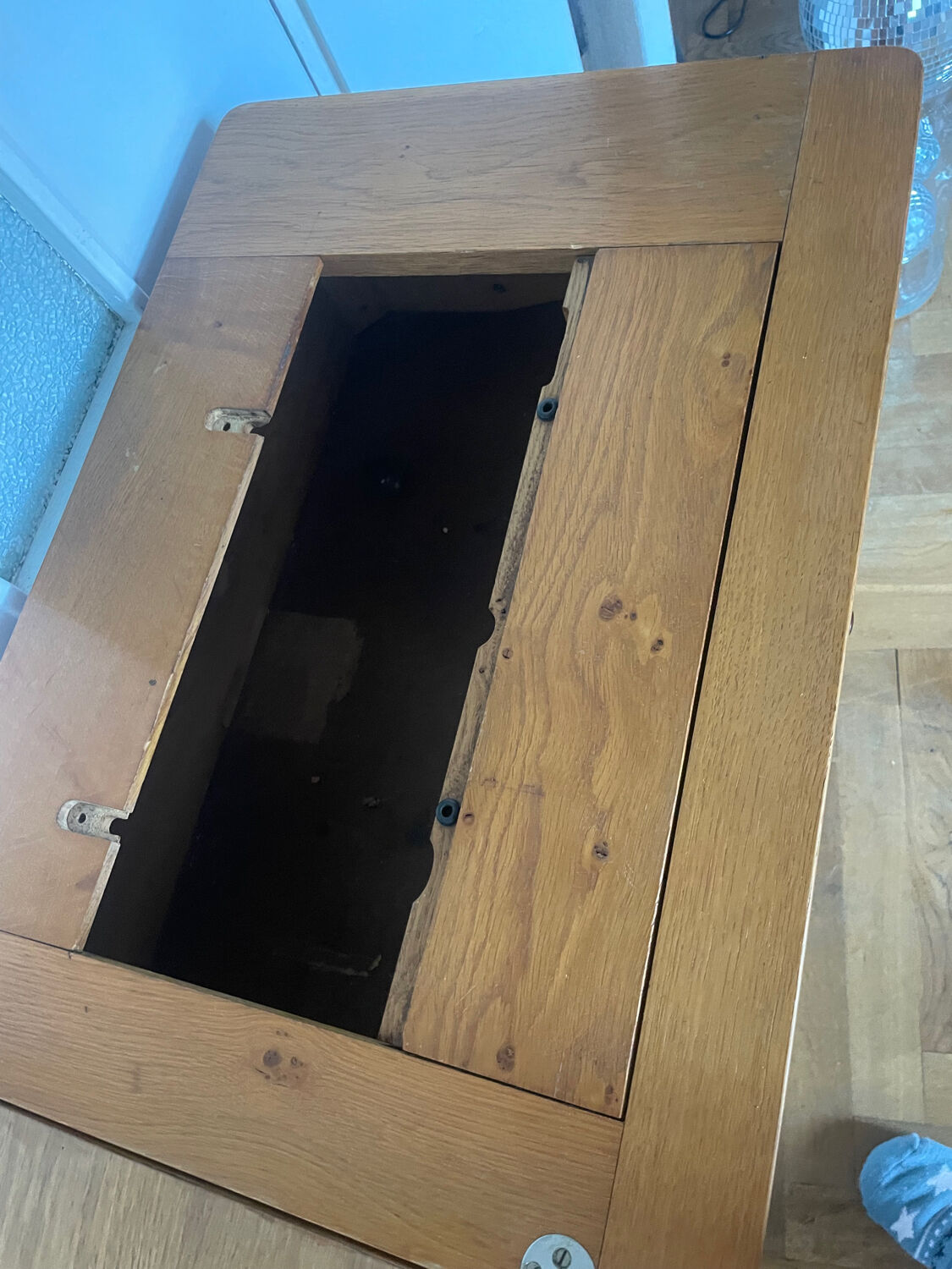 Desk - old sewing machine furniture