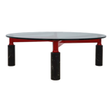 Vintage round coffee table acerbis 1980s