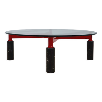 Vintage round coffee table acerbis 1980s
