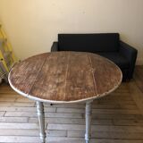Antique folding round table