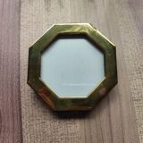 Mini octagonal photo frame in gold metal and vintage glass