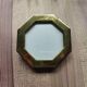Mini octagonal photo frame in gold metal and vintage glass