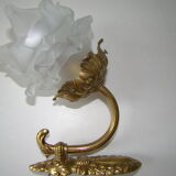 Pair of tanned sconces and glass paste