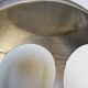 Brushed stainless steel pouffe design 1970