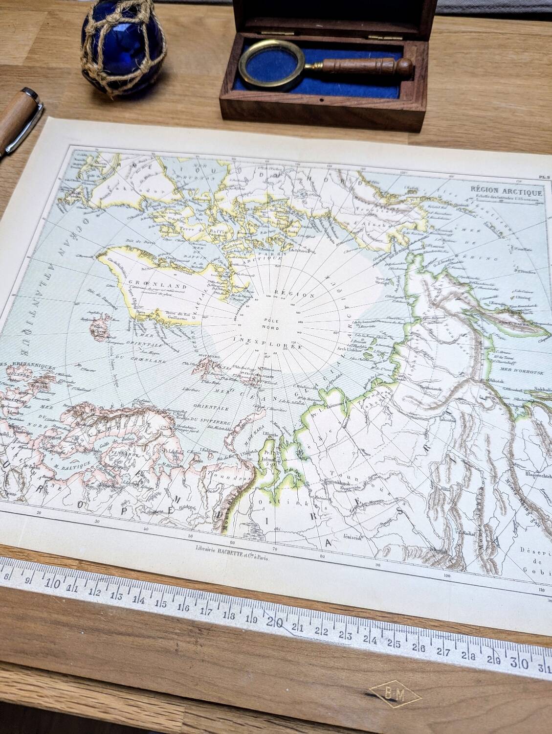 The Arctic region, period map, 1887, Authentic.