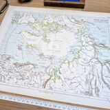 The Arctic region, period map, 1887, Authentic.