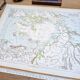 The Arctic region, period map, 1887, Authentic.