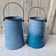 Two enamelled milk jars