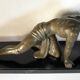 Art Deco spelter sculpture on marble base J. De Roncourt