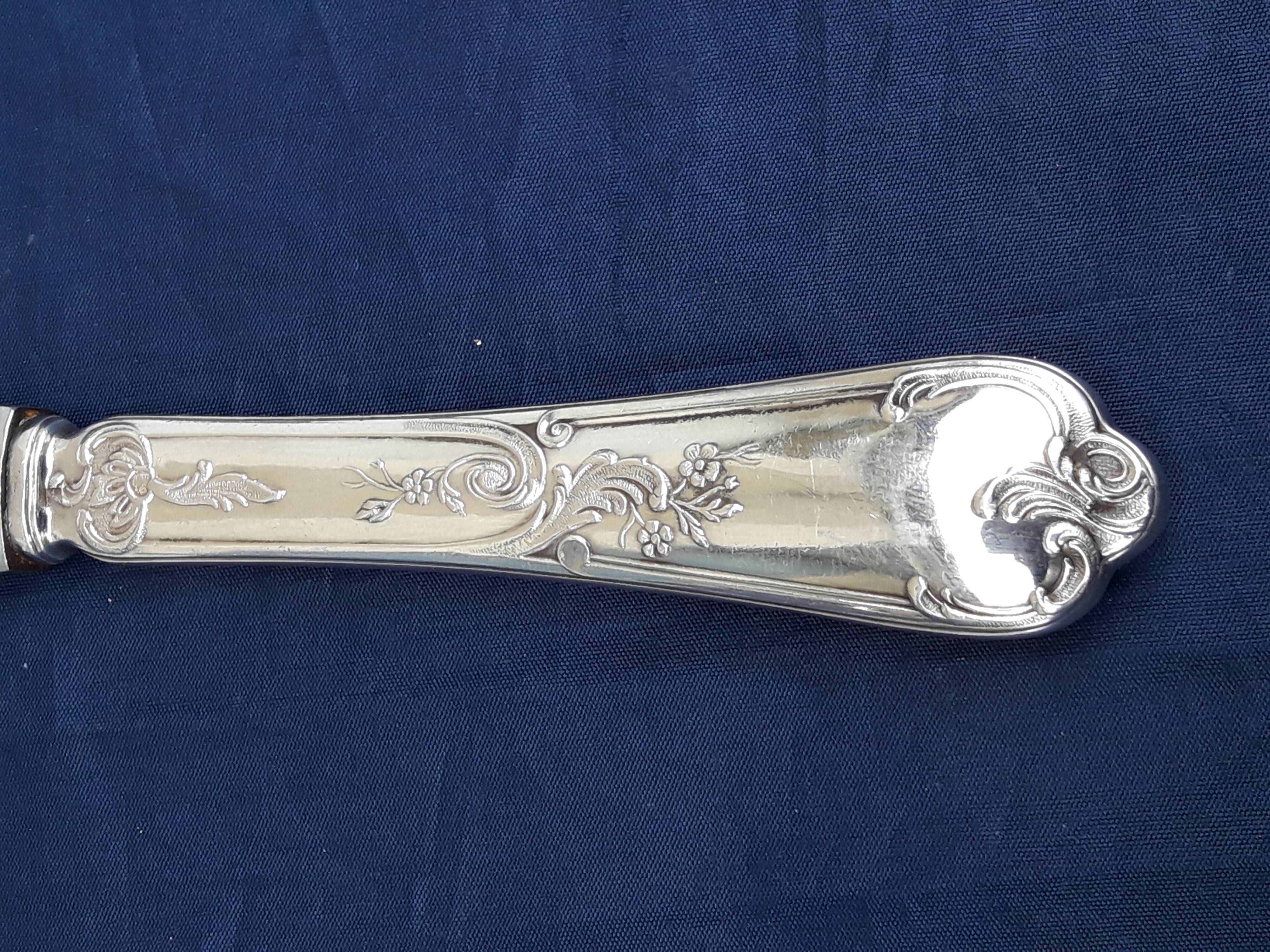 3 silver metal knives Laparra L 26 cm inch9on SL and 18