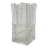 Brutalist moulded glass vase from the 1970s.