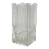 Brutalist moulded glass vase from the 1970s.